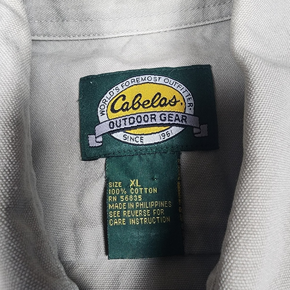 Vintage Cabelas Safari Field Jacket Mens XL Beige Cotton Utility Hunting Coat - Picture 4 of 9